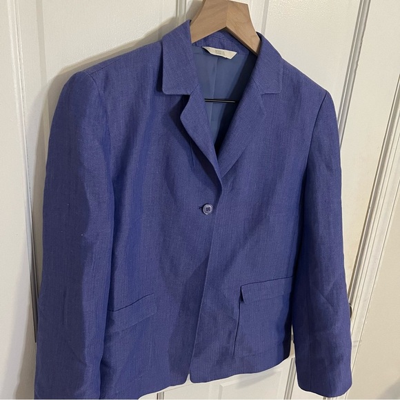 Marks & Spencer Linen-blend Ultraviolet Blazer - Picture 10 of 10